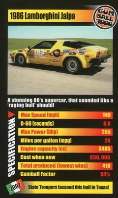 2003 Top Trumps Supercars #NNO 1986 Lamborghini Jalpa Front