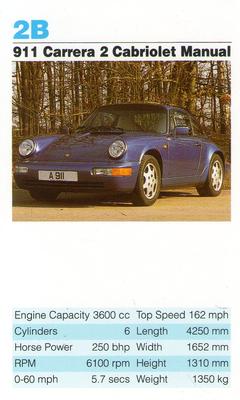 1992 Super Top Trumps Porsche Cars #2B 911 Carrera 2 Cabriolet Manual Front