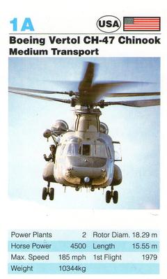 1992 Super Top Trumps Today's Helicopters #1A Boeing Vertol CH-47 Chinook Front