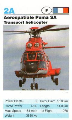 1992 Super Top Trumps Today's Helicopters #2A Aerospatiale Puma SA Front