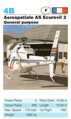 1992 Super Top Trumps Today's Helicopters #4B Aerospatiale AS Ecurevil 2 Front