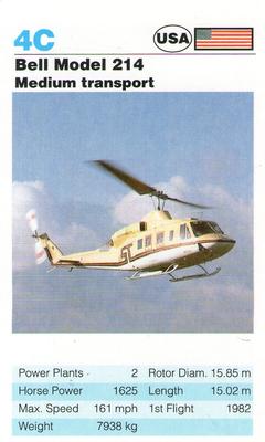 1992 Super Top Trumps Today's Helicopters #4C Bell Model 214 Front