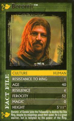2004 Top Trumps Specials The Lord of the Rings The Fellowship of the Ring #NNO Boromir Front