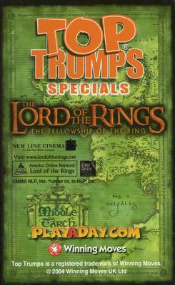 2004 Top Trumps Specials The Lord of the Rings The Fellowship of the Ring #NNO Elven Warrior Back