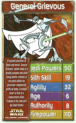 2007 Top Trumps Specials Star Wars Clone Wars #NNO General Grievous Front