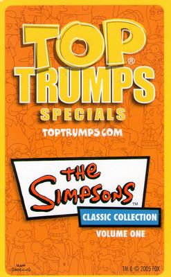 2005 Top Trumps Specials The Simpsons Classic Collection Volume 1 #NNO Bleeding Gums Murphy Back