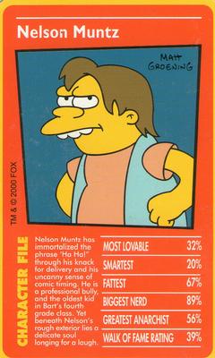 2000 Top Trumps The Simpsons #NNO Nelson Muntz Front
