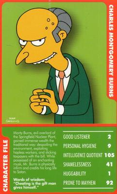 2010 Top Trumps Specials The Simpsons Classic Collection Volume 3 #NNO Charles Montgomery Burns Front