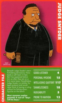 2010 Top Trumps Specials The Simpsons Classic Collection Volume 3 #NNO Judge Snyder Front