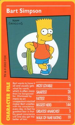 2003 Top Trumps The Simpsons #NNO Bart Simpson Front