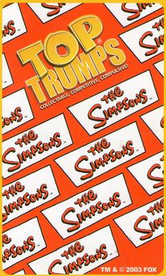 2003 Top Trumps The Simpsons #NNO Dr. Julius Hibbert Back