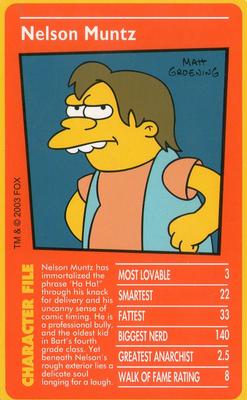 2003 Top Trumps The Simpsons #NNO Nelson Muntz Front