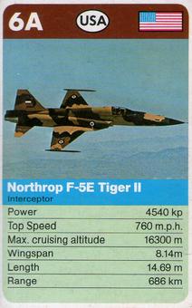 1983-85 Top Trumps Take Off #6A Northrop F-5E Tiger II Front