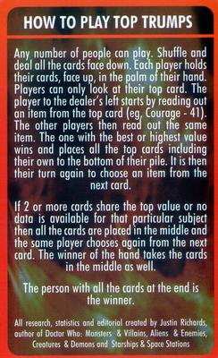 2008 Top Trumps Specials Doctor Who #NNO Title Card Back