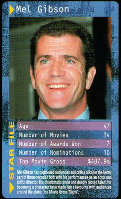 2003 Top Trumps Movie Stars #NNO Mel Gibson Front