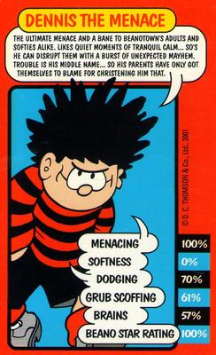 2001 Top Trumps The Beano #NNO Dennis the Menace Front