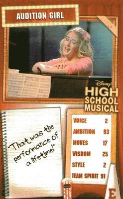 2007 Top Trumps Specials High School Musical #NNO Audition Girl Front