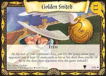 2001 Wizards Harry Potter Quidditch Cup TCG #8 Golden Snitch Front