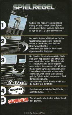 2013 Top Trumps Specials Star Wars Starships (German) #NNO Title Card Back