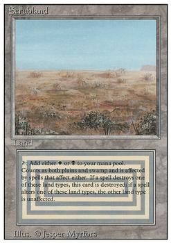 1994 Magic the Gathering Revised Edition #NNO Scrubland Front