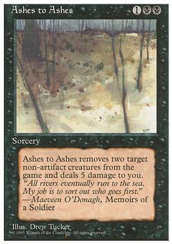 1995 Magic the Gathering 4th Edition #NNO Ashes to Ashes Front