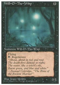 1995 Magic the Gathering 4th Edition #NNO Will-O'-The-Wisp Front