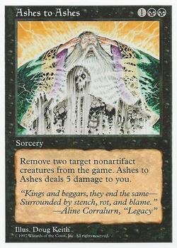 1997 Magic the Gathering 5th Edition #NNO Ashes to Ashes Front