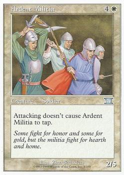 1999 Magic the Gathering 6th Edition #3 Ardent Militia Front