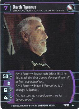 2002 Wizards of the Coast Star Wars: Attack of the Clones TCG - Foil #79 Darth Tyranus Front