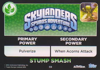 2012 Skylander Giants European Edition #59 Stump Smash Back