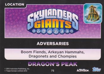 2012 Skylander Giants European Edition #75 Dragon's Peak Back