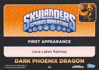 2012 Skylander Giants European Edition #89 Dark Phoenix Dragon Back