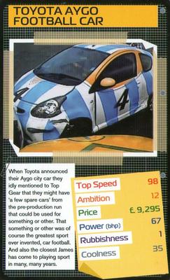 2010 Top Trumps Specials Top Gear The Challenges #NNO Toyota Aygo Football Car Front