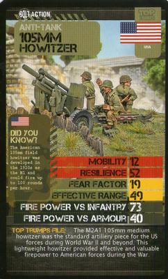 2014 Top Trumps Bolt Action WW2 Battle Units #NNO 105mm Howitzer Front