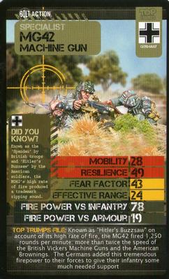 2014 Top Trumps Bolt Action WW2 Battle Units #NNO MG42 Machine Gun Front