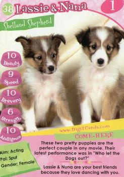 1995 Digit Cards Happy Puppy #38 Lassie & Nana Front