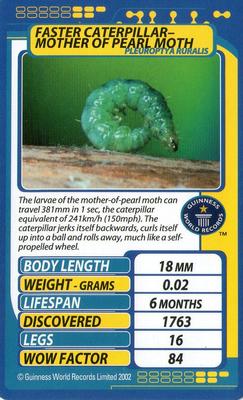 2002 Top Trumps Creepy Crawlies #NNO Faster Caterpillar - Mother of Pearl Moth Front