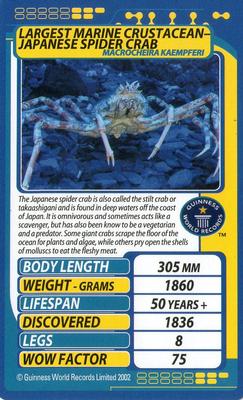 2002 Top Trumps Creepy Crawlies #NNO Largest Marine Crustacean - Japanese Spider Crab Front