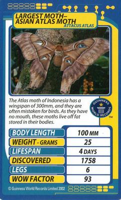 2002 Top Trumps Creepy Crawlies #NNO Largest Moth - Asian Atlas Moth Front
