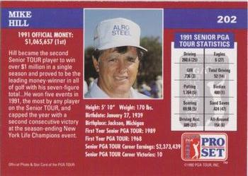 1992 Pro Set PGA Tour - 1991 Champions #202 Mike Hill Back