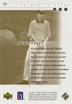 2001 SP Authentic - Gold #56 J.J. Henry Back
