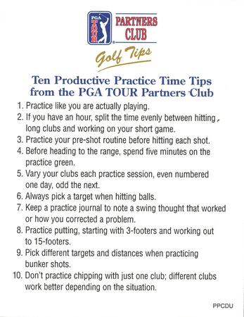 1999 PGA Tour Partners Club Golf Tips #PPCDU Bob Duval Back