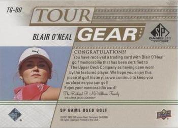 2021 SP Game Used - Tour Gear Gold #TG-BO Blair O'Neal Back