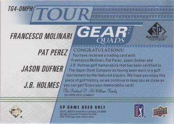 2021 SP Game Used - Tour Gear Quads Blue #TG4-DMPH Francesco Molinari / Pat Perez / Jason Dufner / J.B. Holmes Back