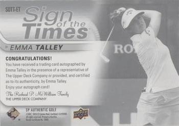 2021 SP Authentic - Sign of the Times #SOTT-ET Emma Talley Back