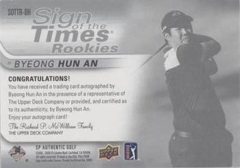 2021 SP Authentic - Sign of the Times Rookies Inscriptions #SOTTR-BH Byeong-Hun An Back