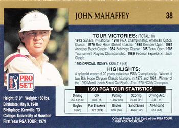 1990 Pro Set PGA Tour #38 John Mahaffey Back