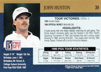1990 Pro Set PGA Tour #39 John Huston Back