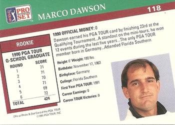 1991 Pro Set PGA Tour #118 Marco Dawson Back
