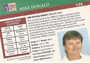 1991 Pro Set PGA Tour #129 Mike Donald Back